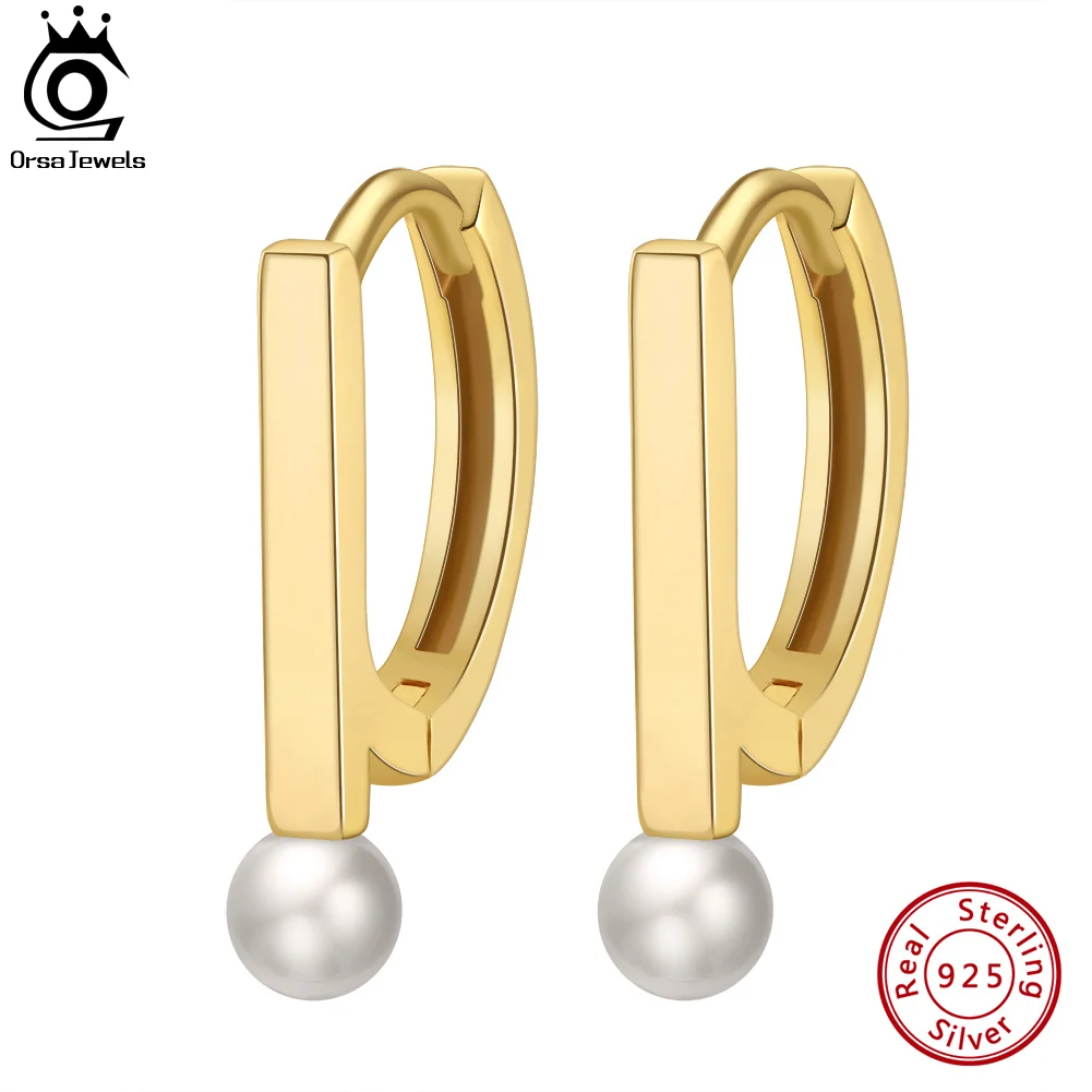 

ORSA JEWELS Handpicked Natural Baroque Pearl Earrings Genuine 925 Sterling Silver 14K Gold Ear Drop for Women Jewelry GPE36