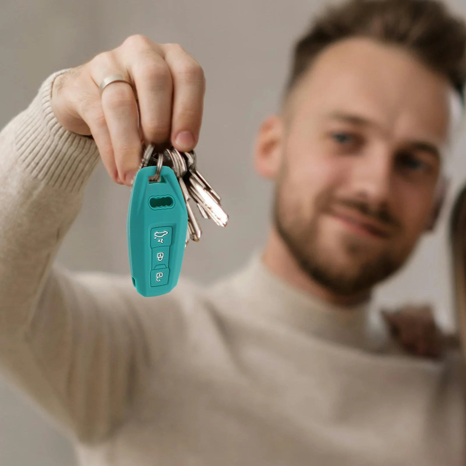 

2pcs Fob Shell Replacement Silicone Key Fob Holder Case For Car Remote Green Durable Protective Cover Car Key Cover Cases