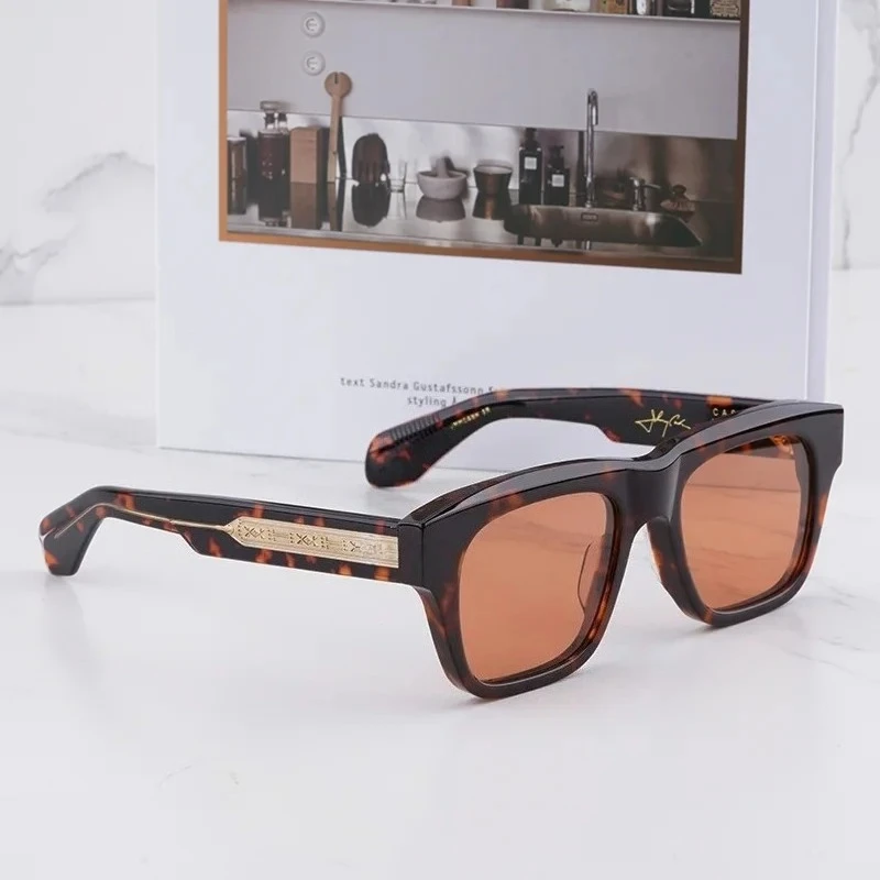 

Солнцезащитные очки CASH Vintage Craft Tortoise для мужчин, трендовые дизайнерские люксовые квадратные очки из толстого ацетата, модель 2025 года