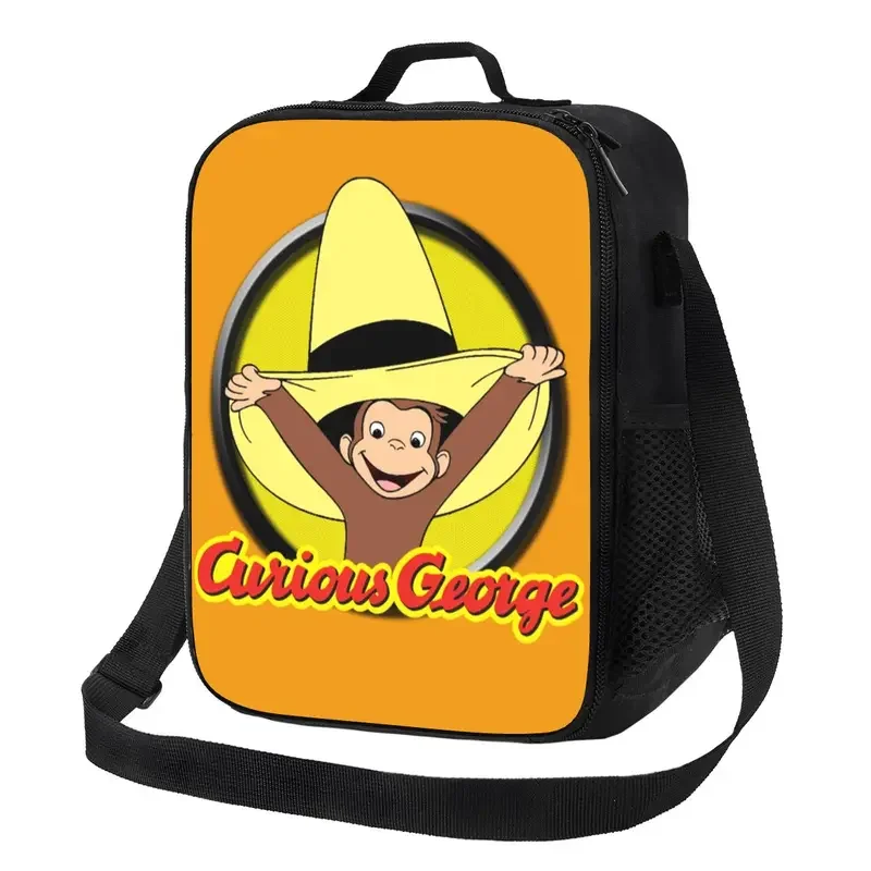 

Cute Curious George Monkey Thermal Insulated Lunch Bag Women Resuable Lunch Tote for Outdoor Picnic Storage Bento Food Box