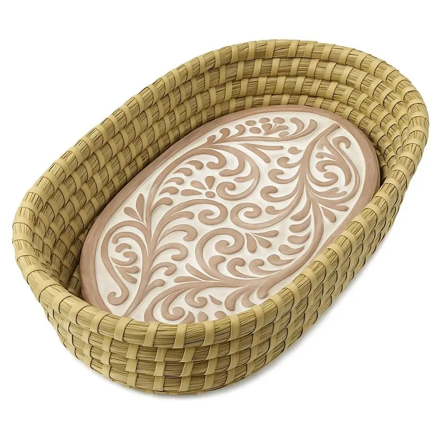 

Bread Basket with Terracotta Warmer, Bread Basket for Serving, Sized 12.5 w x 8.5 d x 3.5 h