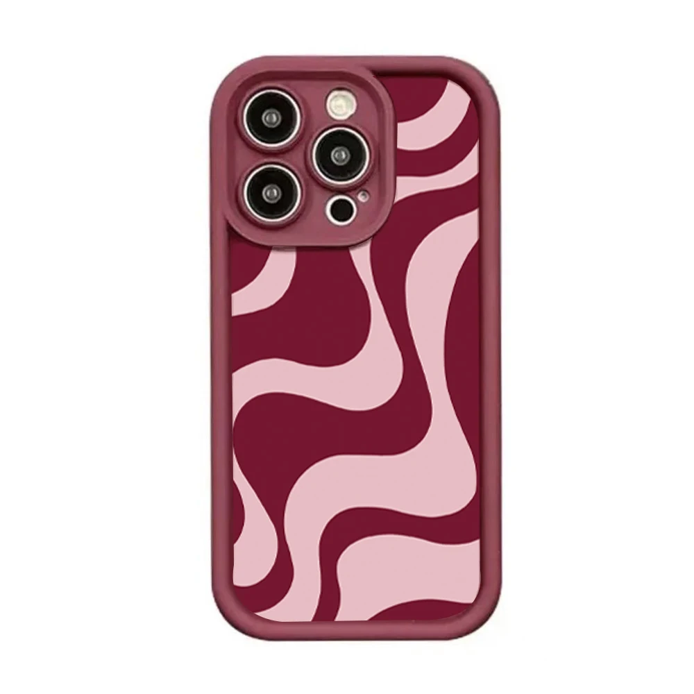 Capa de Telefone Elegante com Linhas Vermelhas para iPhone 18 Pro Max 17 16 15 Pro 14 13 12 11 Air X XR XS Max 7 8 Plus SE2022, Capa à Prova de Choque