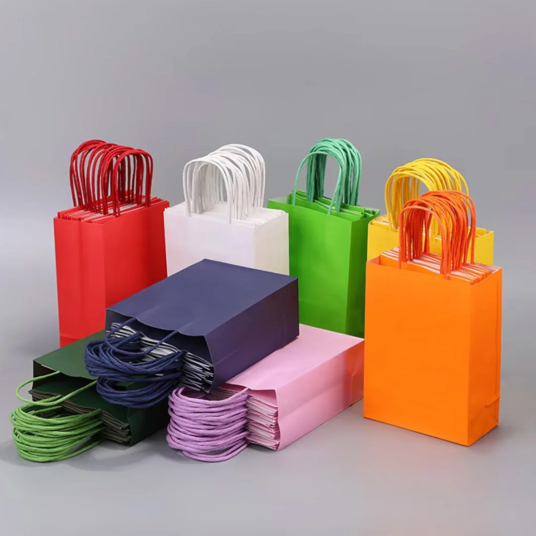 

24Pcs Candy Jewelry Kraft Paper Gift bag Wedding Party Birthday Favor Shopping Packaging For Cosmetics Perfume Lipstick Storage