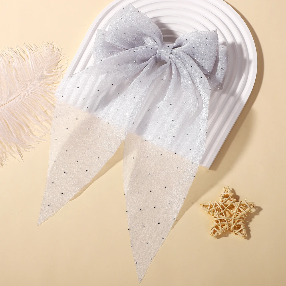 

10Colors Elegant Large Bow Ribbon Hair Clip Women Fashion Simple Satin Spring Clip Ponytail Bow Hairpin Girls Hair Accessories