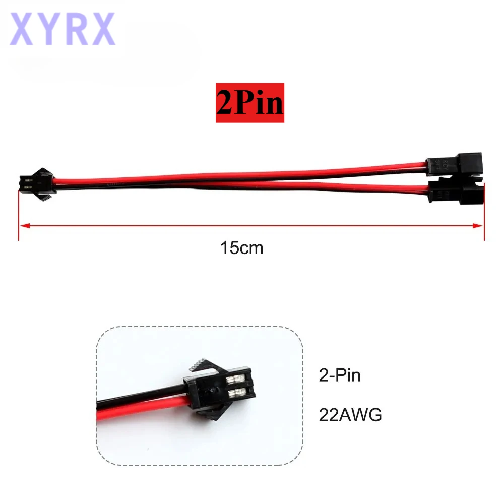 2Pin/3Pin/4Pin/5Pin/6Pin LED Strip Splitter Cable SM JST Connector 1 To 2 Male and Female For WS2812 WS2811 RGB RGBW Led Lights