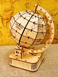 3D Wooden Puzzle Globe. Model kits DIY Crafts Handmade Christmas Gifts
