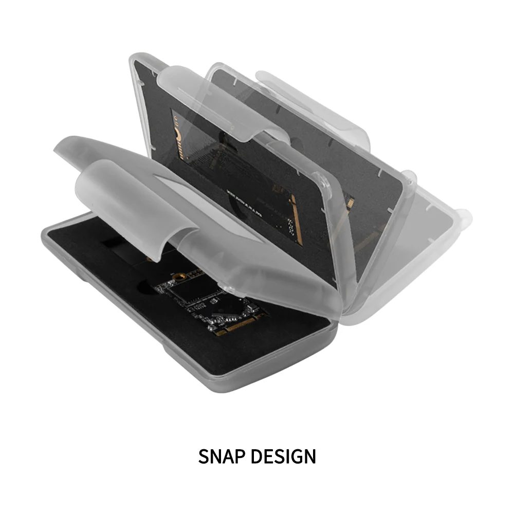 휴대용 M2 2280 SSD 플라스틱 케이스 정전기 방지 보관함 메모리 홀더 2개의 M.2 NVME 2280 솔리드 스테이트 드라이브 보호