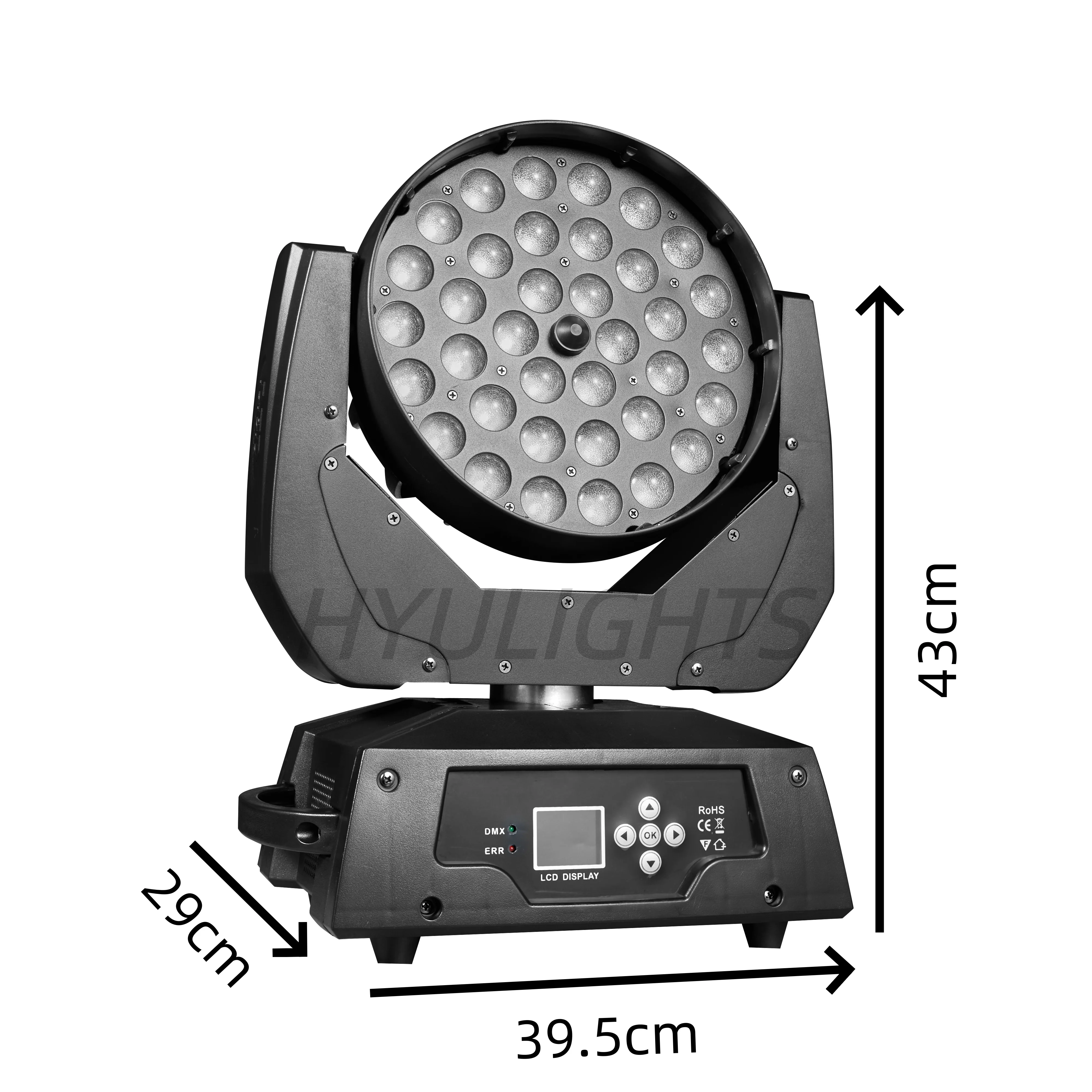 2PCS 250W Beam Wash Zoom Moving Head Lights 36x18W RGBW LED Stage Lighting Effect DMX Control For DJ Disco Party Bar Wedding