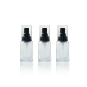 30ml Cosmetic Glass Bottle Frosting Powder Base Liquid Bottle Emulsion Press Bottle Essence Subpackage Small Empty Bottle