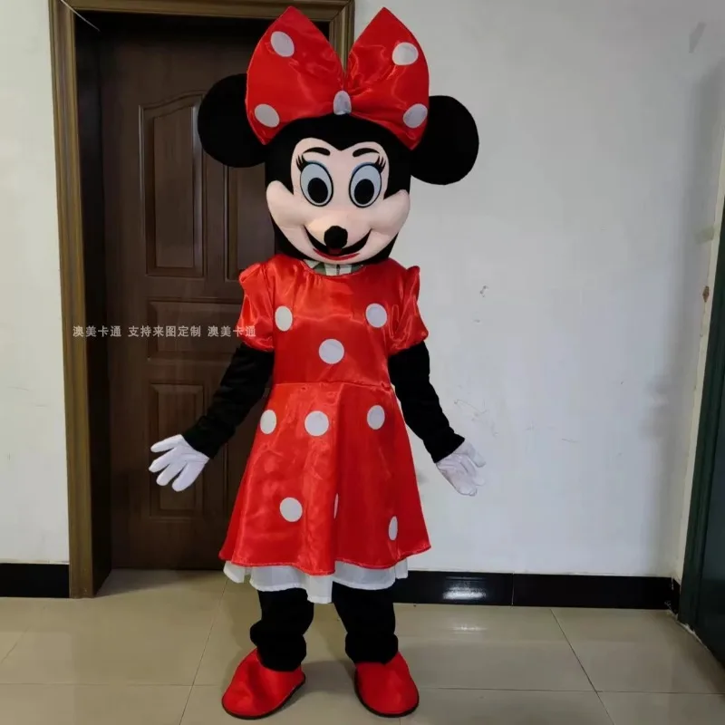 

Potdemiel Disney Polka Dot Dress Minnie Mouse Mascot Costume Adults Cartoon Doll Outfits Halloween Christmas Fancy Party Suits