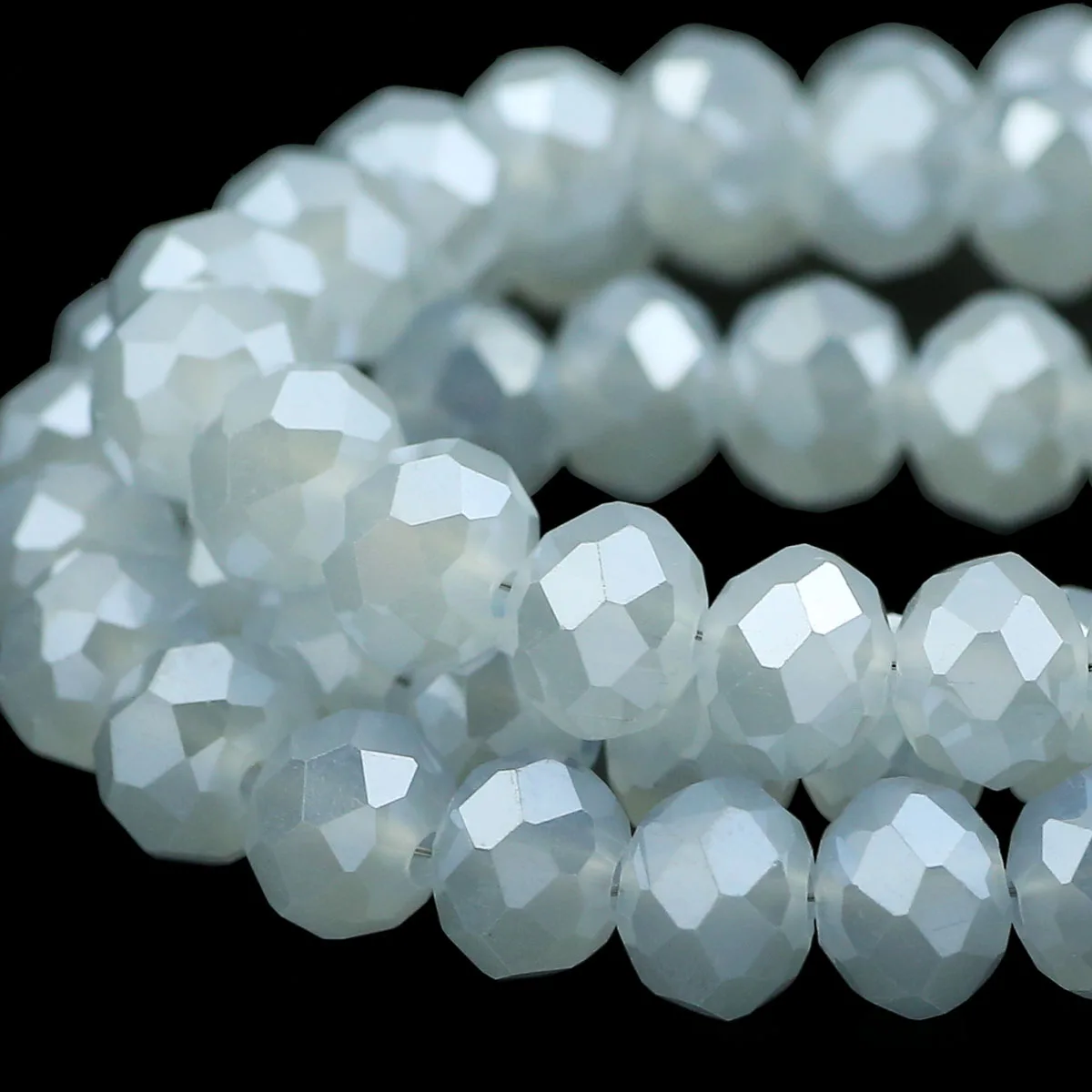 Facettierte AB hellblaue Glaskristalle, runde lose Distanzperlen, 62–156 Stück, 3/4/6/8 mm, für DIY-Schmuckherstellung, Halskette, Armband, Basteln