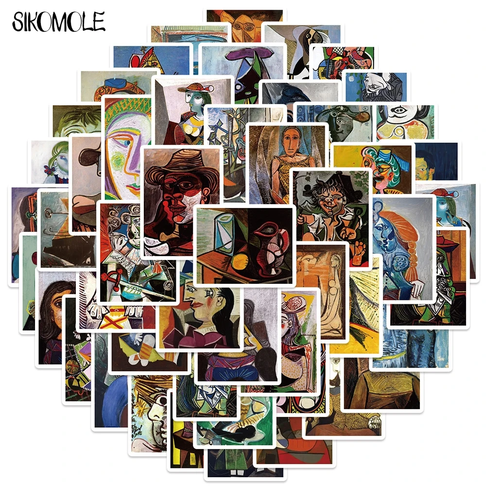 10/30/50PCS Retro Picasso ภาพวาดสีน้ํามัน PVC Graffiti สติกเกอร์ความงาม Art DIY ตกแต่งเด็กกระเป๋าเดินทาง Decal สติกเกอร์แพ็ค