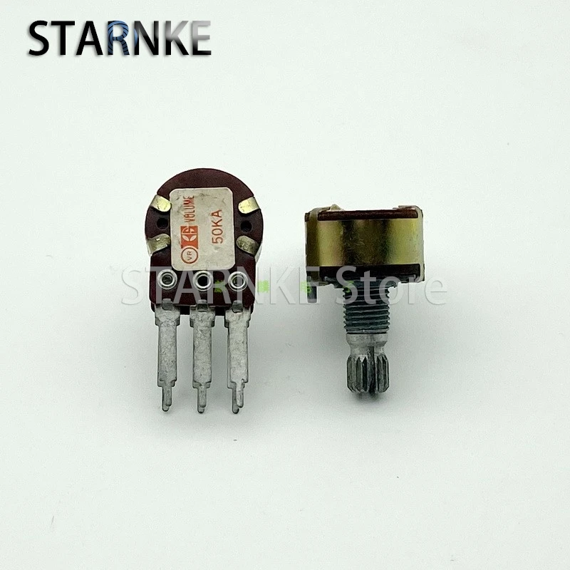 2PCS 16 Type A50K Double potentiometer Long Leg 15MM Knurled shaft, Amplifier Audio Speaker Volume Adjustment