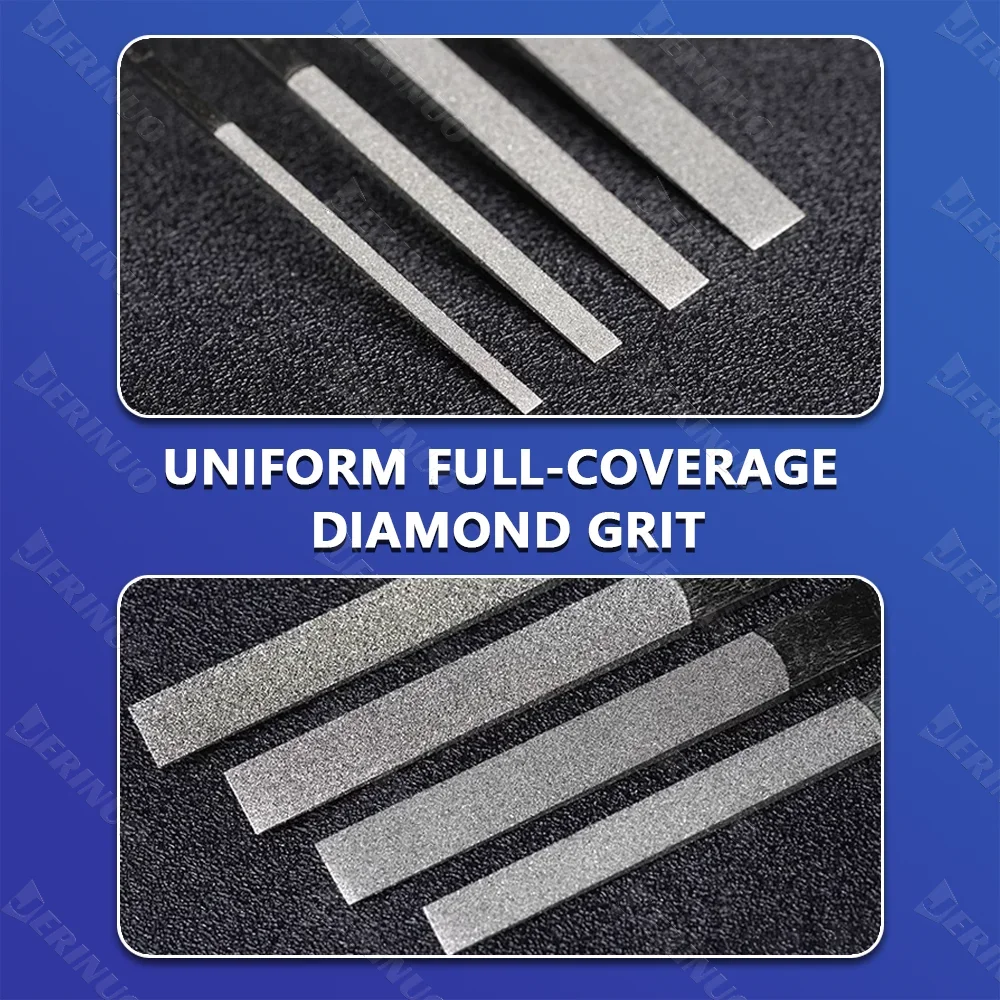 JERINUO CF400 مجموعة مبرد ماسي مسطح رفيع للغاية ومتين وقوي 180 مم لطحن قوالب التشذيب