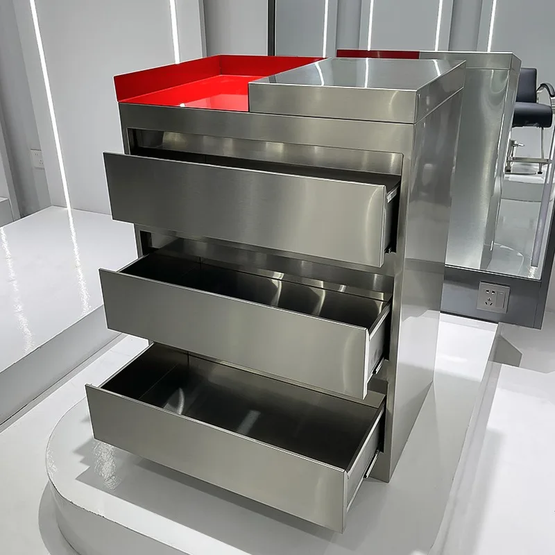Stainless steel hair cutting cabinet, hair salon trolley, special locker for hair salon, tool cabinet