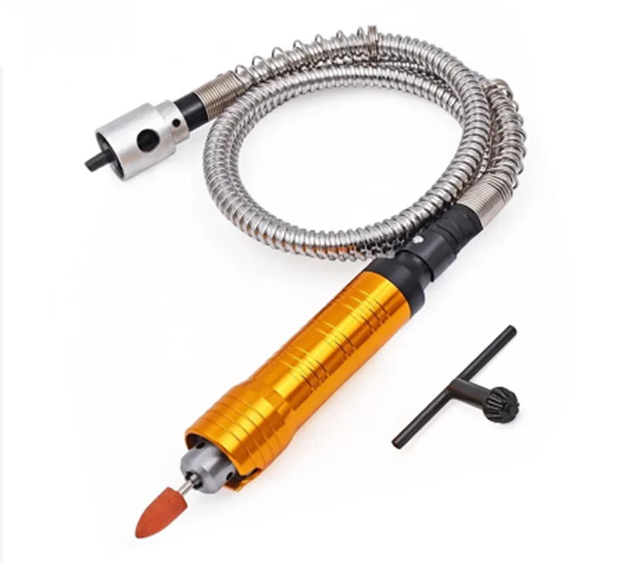 

6mm Rotary Angle Grinder Attachment Flexible Flex Shaft + 0.3-6.5mm Drill Chuck Handpiece For Power Electric Drill Dremel Tool