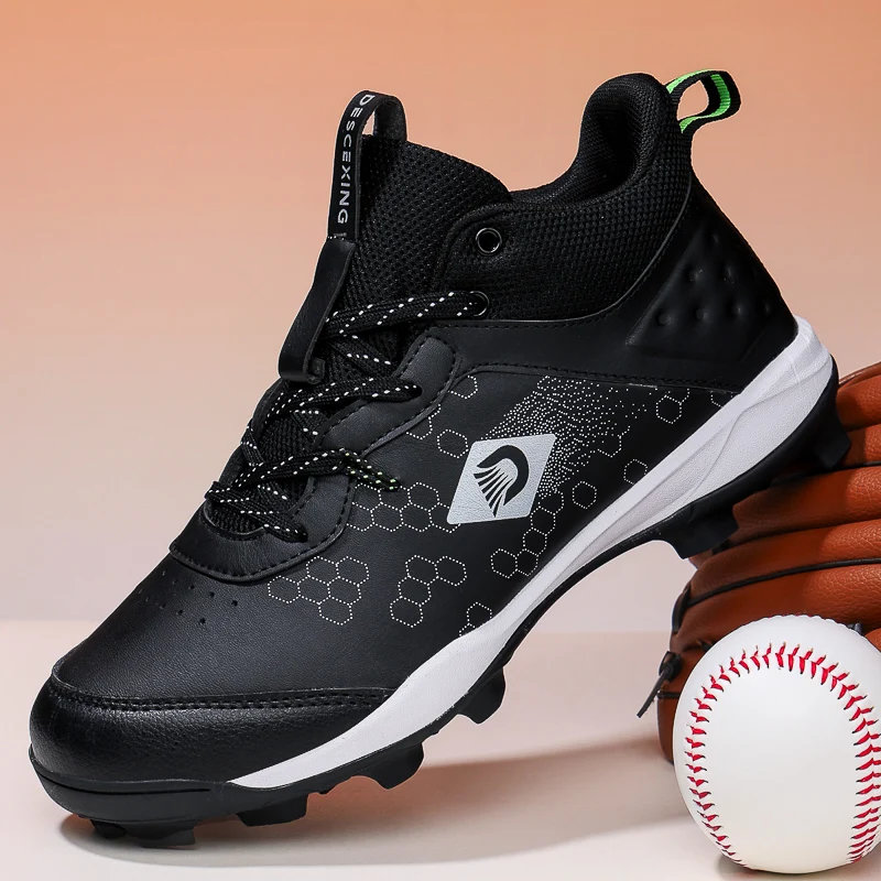 New Style High Top Baseball Sneakers for Men Non Slip Baseball Training Shoes Comfortable Outdoor Sneakers Male Softball Shoes