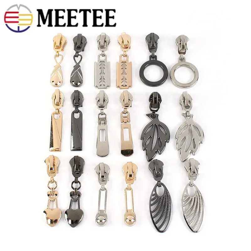 10/20Pcs 5# Zipper Sliders for Metal Nylon Resin Zips Tape Bag Clothes Decor Zip Head Puller Repair Kit DIY Sewing Accessories