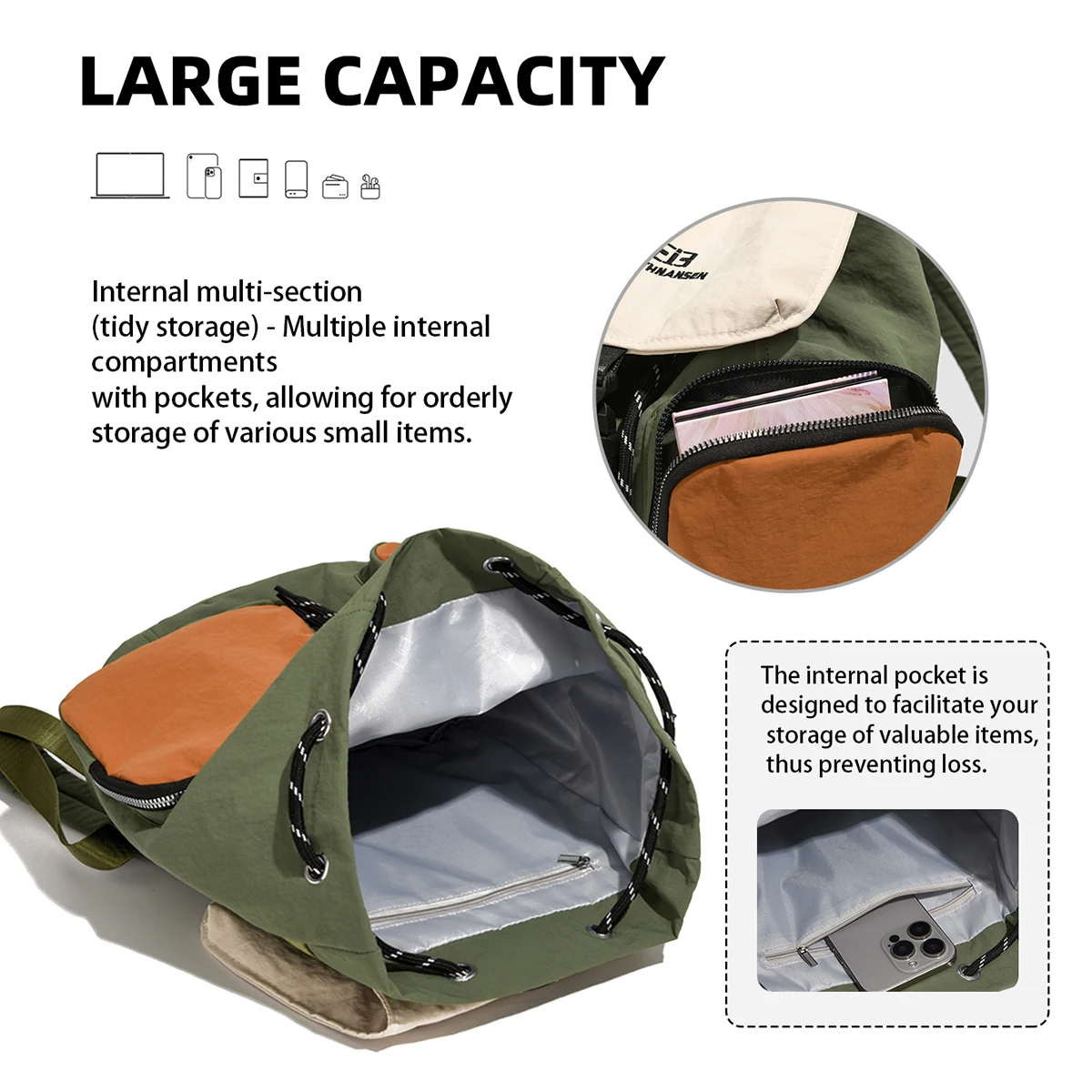 حقيبة ظهر مدرسية برباط مخصصة بشعار راقي للرجال، حقيبة كمبيوتر لوحي للتنقل في الهواء الطلق، حقيبة سفر للنساء، عملية يمكنك صنعها بنفسك #6