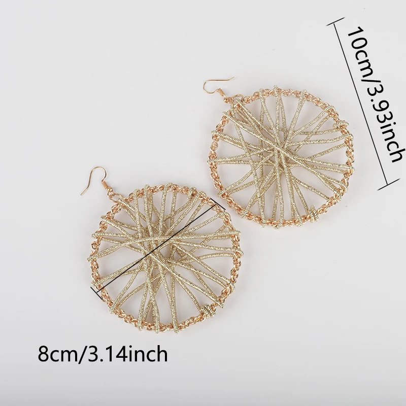 UKEBAY New Bohemian Style Metal Earrings Round Wrapped Retro Accessories Personalized Party Accessories Women Fashion Earrings image 6