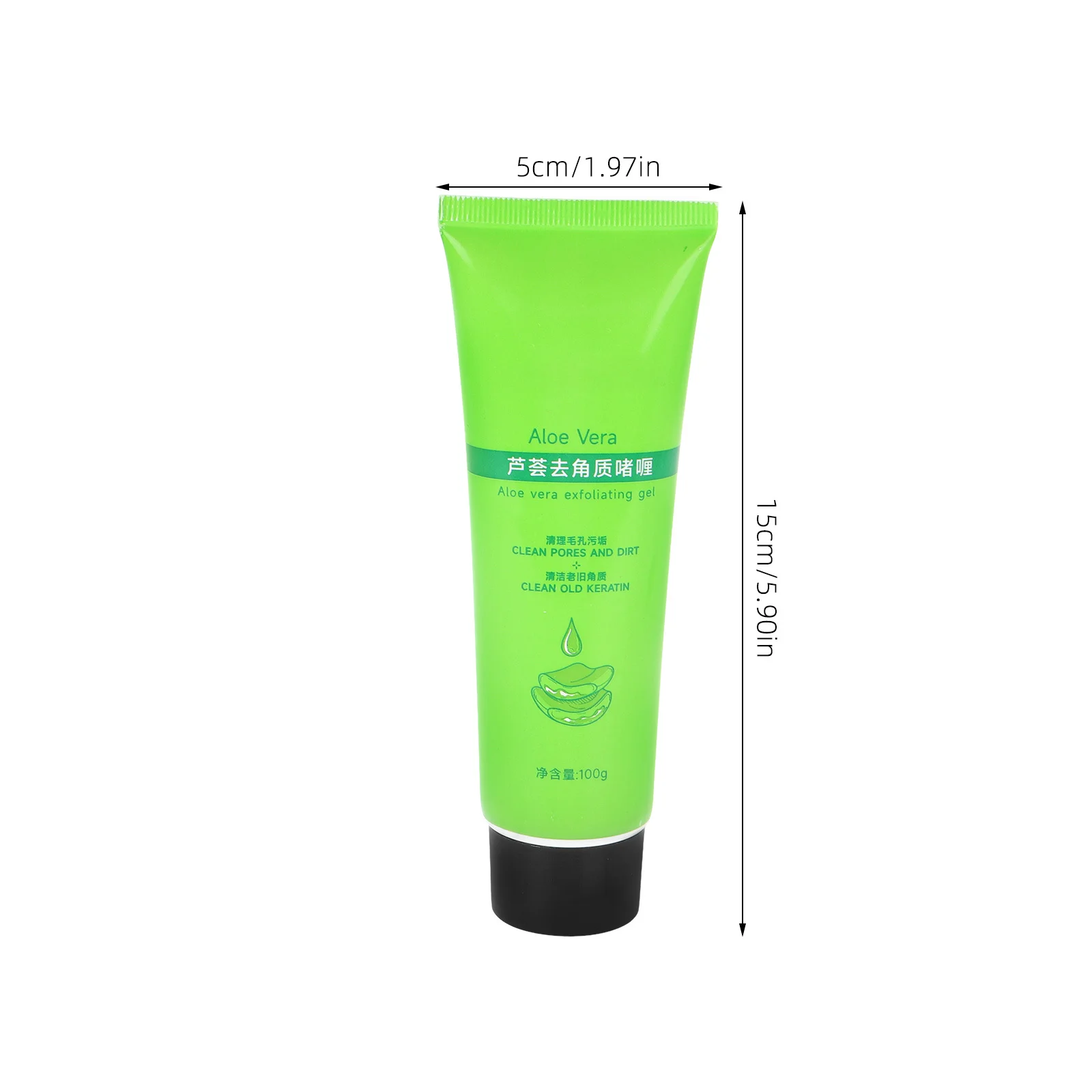 Gel exfoliante suave calmante verde, Gel exfoliante de limpieza profunda suave para cara, cuerpo, tamaño de viaje, piel hidratante calmante