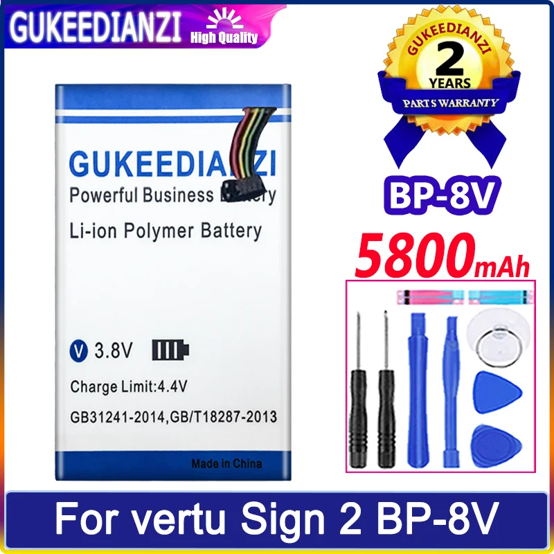 

GUKEEDIANZI Battery 5800mah For vertu Sign 2 BP-8V sign2 Batteries