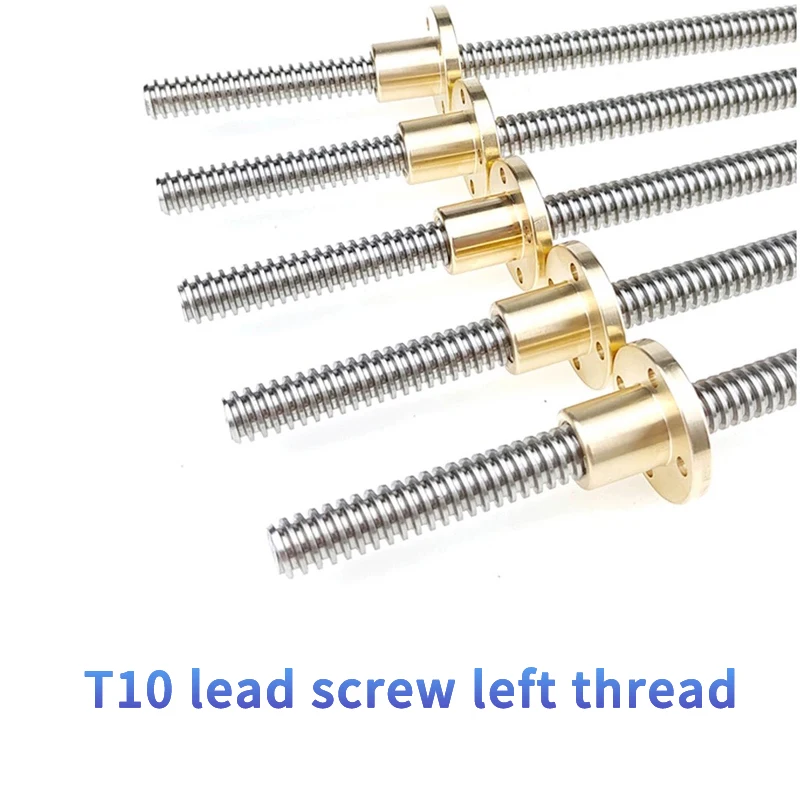 stainless steel T10 Lead screw left thread 100-600mm lead 2mm trapezoidal spindle screw and nut