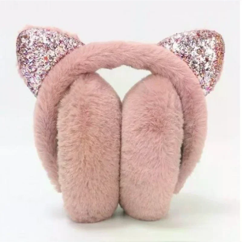 

Модные наушники с милыми мультяшными кошачьими ушками, теплые утолщенные наушники, зимние антифриз