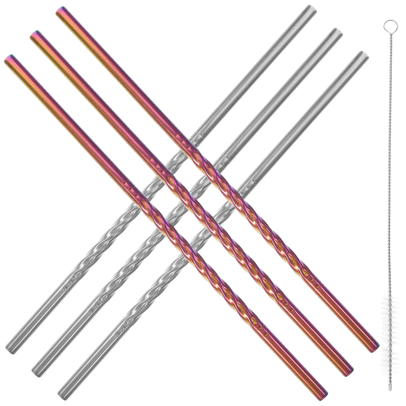 

1Set Reusable Stainless Steel Straws Short Metal Straws for Drinks Cocktail Juice Party Decorative Washable with Brush