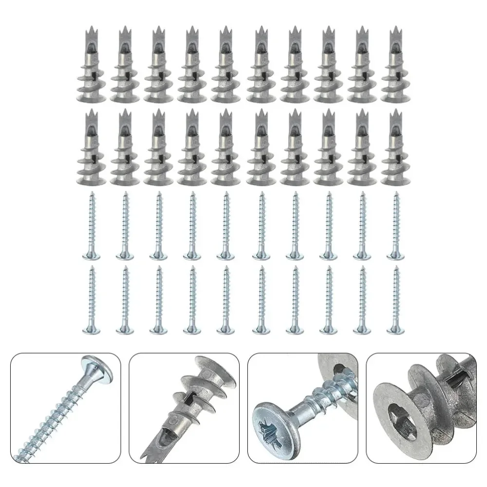 100 Pcs Screws Useful Creative Practical Plasterboard Fixings Drywall Anchors Anchor Screws for Home