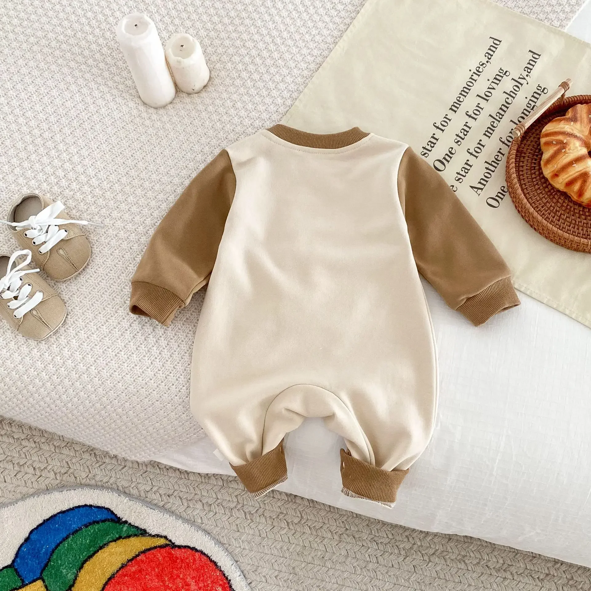 Baby Clothes 2024 Boys and Girls Outerwear Set Spring and Autumn Cotton New Fashionable Long Sleeve Sweet Casual Romper