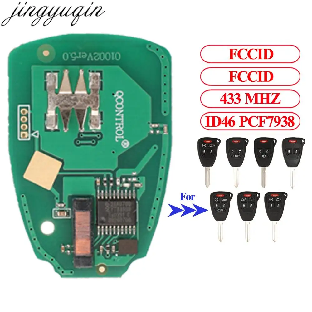 Jingyuqin Remote Car Only Board 315/433MHz ID46 For Jeep Commander Chrysler 300 200 Aspen Sebring OHT692713AA OHT692427AA