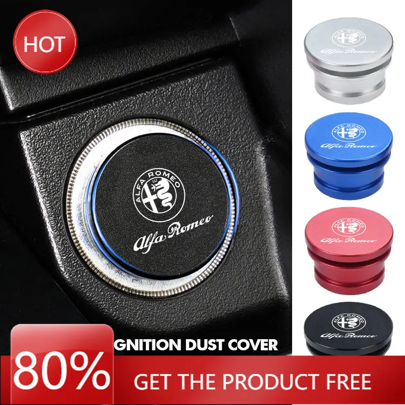 Hub Caps Metal Car Cigarette Lighter Cover Dust Proof Decoration Cap For Alfa Romeo Giulia 147 Mito 156 159 166 GT Stelvio Brera