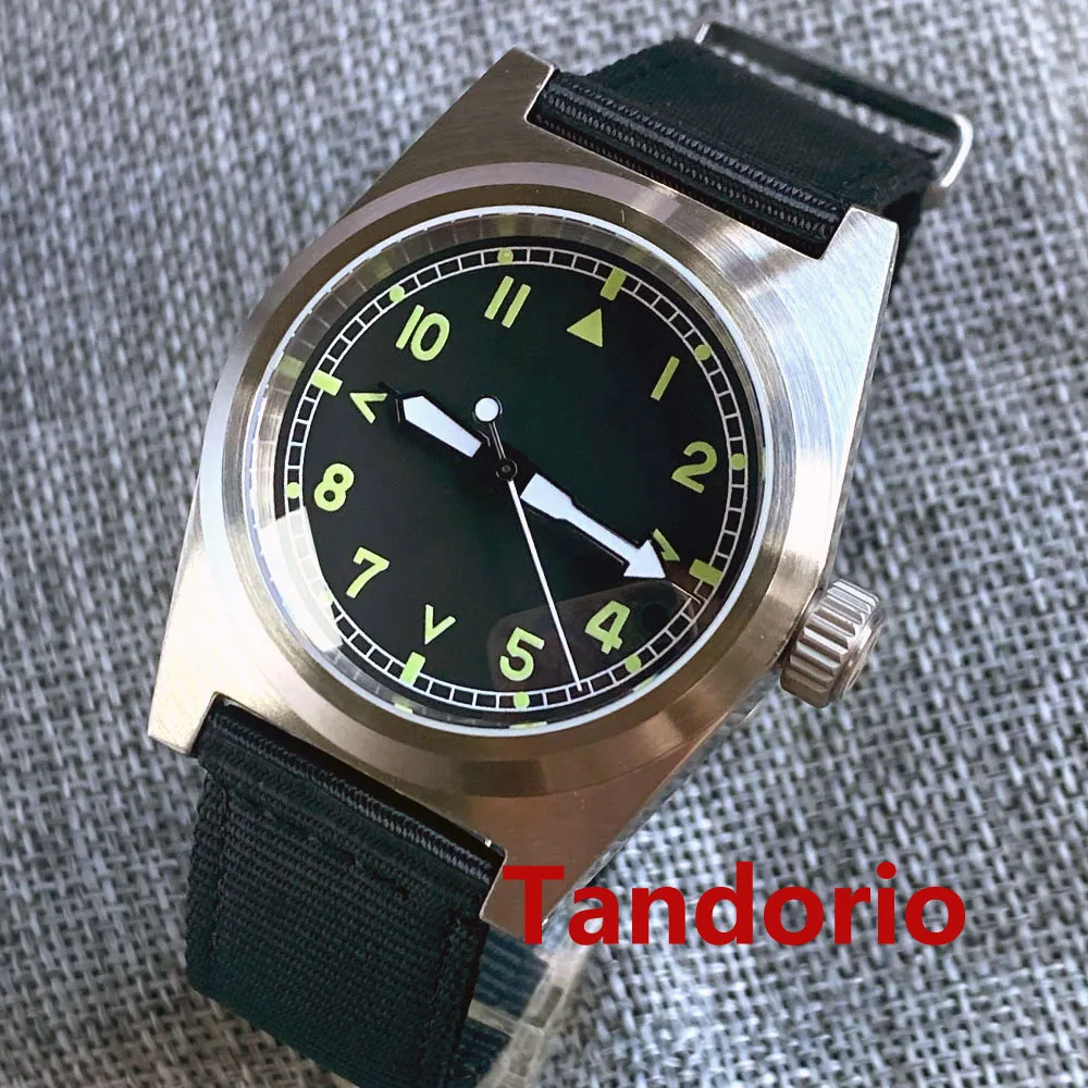 

Tandorio 38mm NH35A Automatic Mens Watch 200M Waterproof Sapphire Glass Lume Vintage Dial Brushed Case Nylon Strap Solid Back