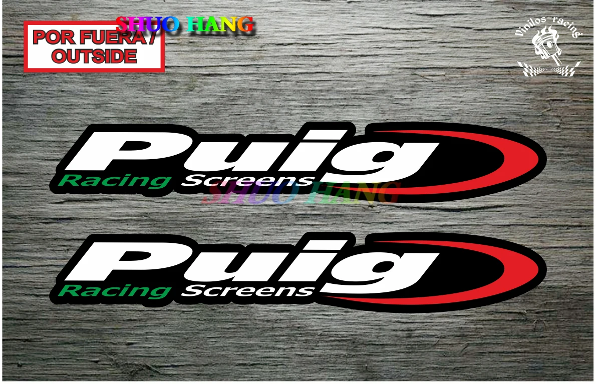 Puig Stiker Mobil Layar Balap Vinil Die Cut Suku Cadang Jendela Mobil Balap Helm Motor Decal Dekoratif PVC