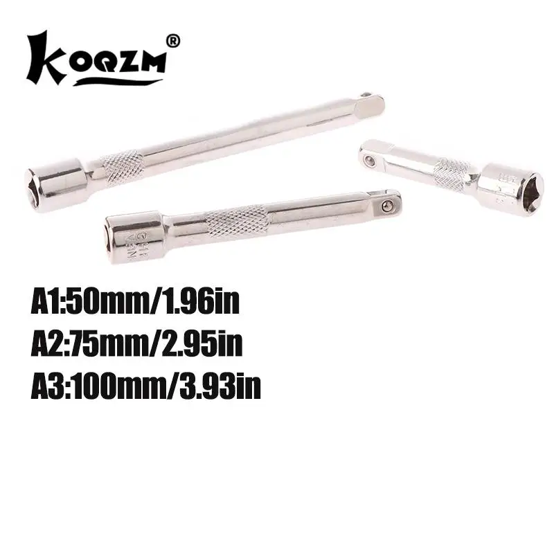 

Chromed Steel Extension Bar Ratchet Socket Wrench Adapter 50/75/100MM Extension Sleeve Wrench Power Drill Adapter