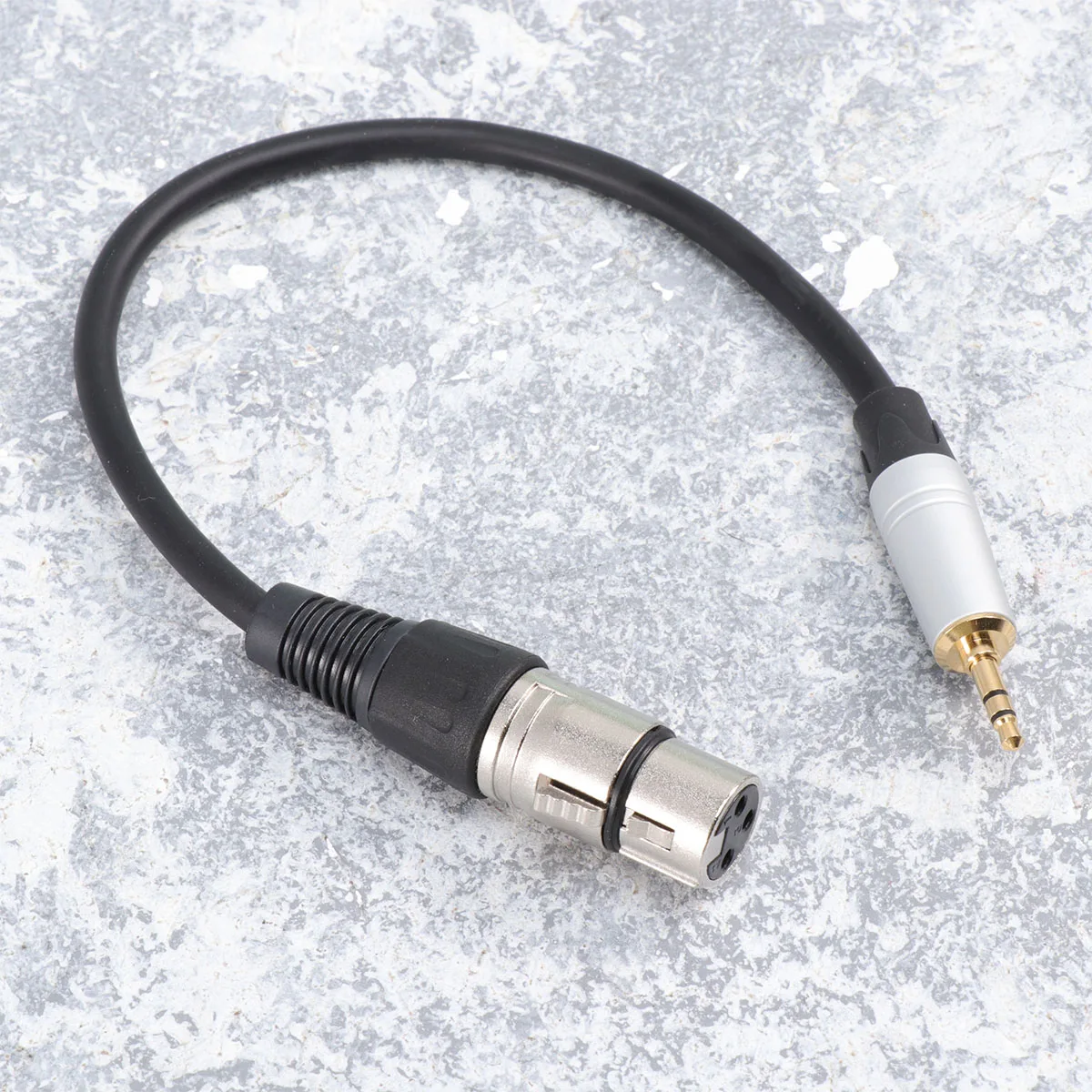 

0.3m Stereo 3.5mm Male to XLR Male Plug Audio Speaker Amplifier Microphone Mic Adapter Cable TC210KF183 (Black)