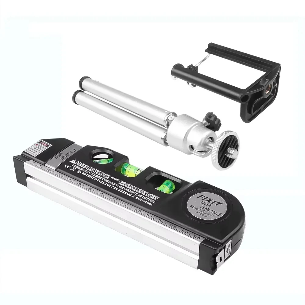Laser Level Line Tool Multipurpose Laser Level Kit Standard Cross Line Lase 8 Feet Measure Tape Ruler With Metal Tripod Stand ￼
