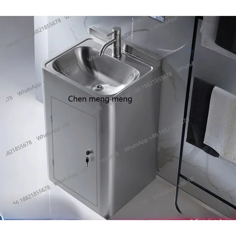 

Outdoor outdoor stainless steel sink balcony integrated floor-standing column washbasin