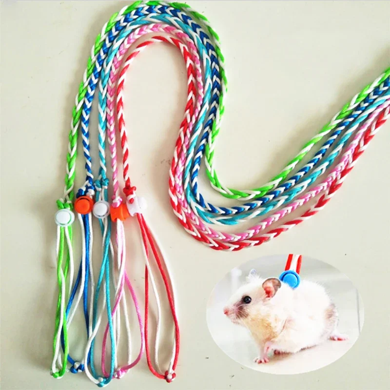 

1.4m Adjustable Rabbit Hamster Harness Leashes Outdoor Leads Small Animal Pet Accessories Gerbil Cotton Ropes Harness Lead