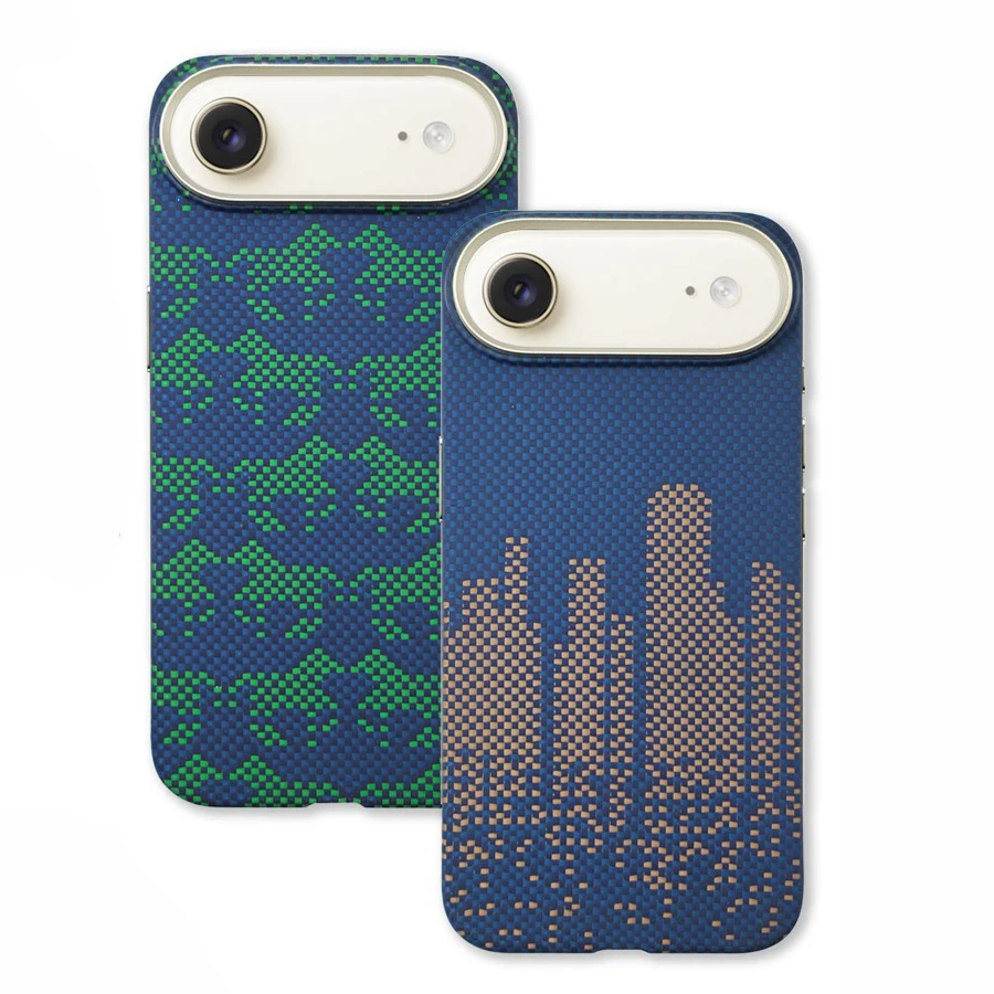

Geuine Aramid Carbon Fiber For Magsafe Case For iPhone Air 17 Pro Max Braided City Horse Ultra Thin Light Magnetic Hard Cover