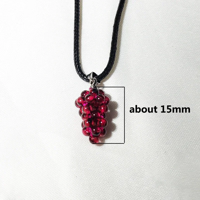 0.6in Natural Material Garnet Grape Pendant Women's Necklace Reiki Healing Decoration Mineral Crystals Bead Raw Stone Jewelry