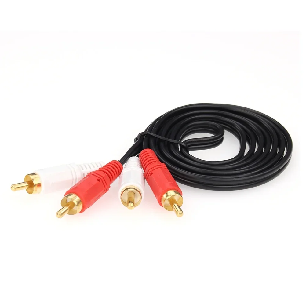 1.5M 2 RCA Male to 2RCA Male Connector Audio Video Cable Wire AV Extension Cord for DVD TV CD Sound Amplifier