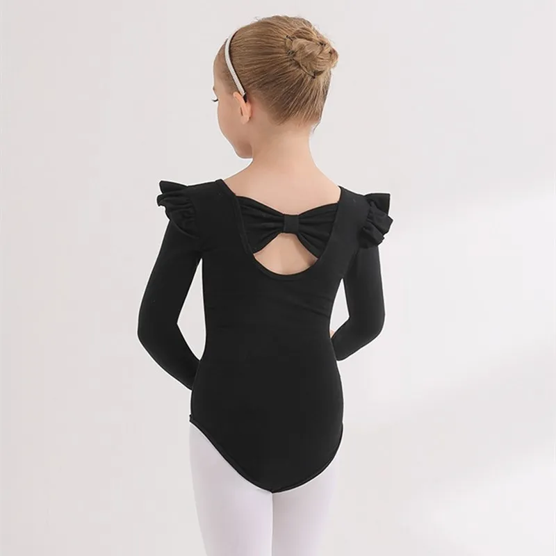 

Girls Ballet Leotard Long Sleeved Cotton Bowknot Bodysuit Princess Gymnastics Wear Chinese Slim Yoga Top Artistic Skating Wear