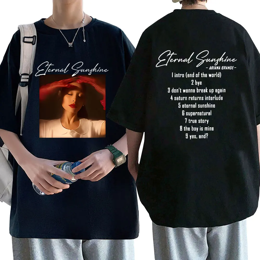 

Ariana Grande Eternal Sunshine Double Sided Print T-shirt Men Women Casual Oversized Streetwear Unisex Fashion Fans Trend Tees