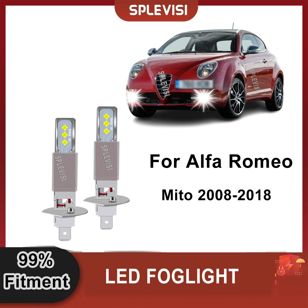 

2x H1 Xenon Super White Bulbs 448 Car LED Fog Lights For Alfa Romeo Mito 2008-2018 Brera 1995-2004 Fiat Grande Punto 2005-2018