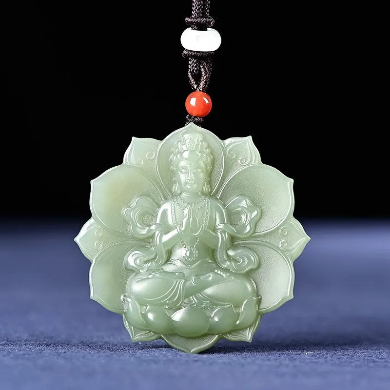 

Men'S Hetian Guanyin Pendant Jade Necklace