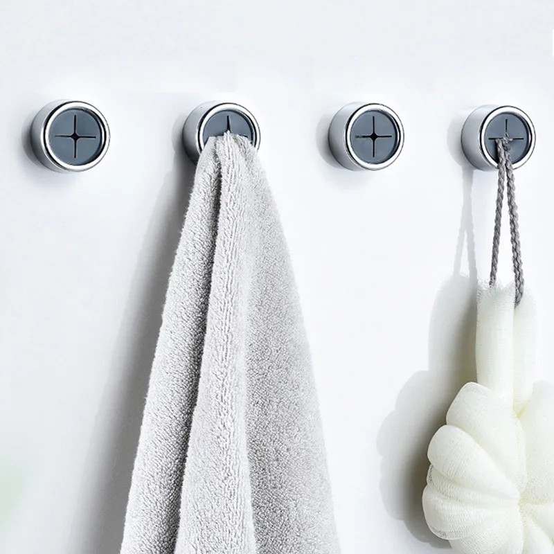 Circular Triangle Towel Storage Rack Adhesive Towel Holder Wash Cloth Clip Free Punch Wall Hanger Storage Kitchen Organizer