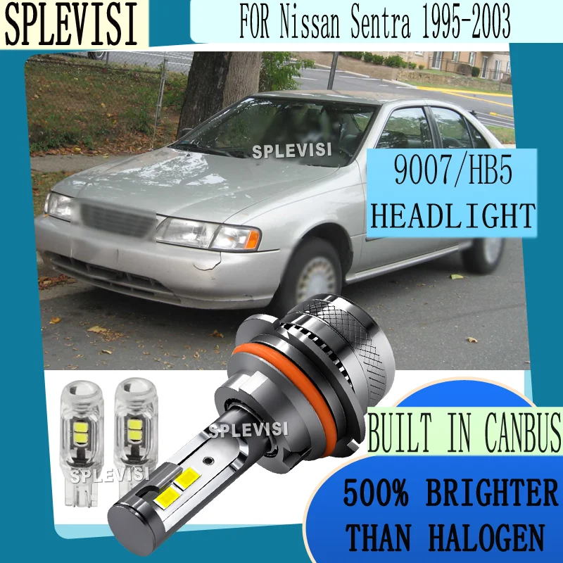 

2pcs 9007 Crisp Night Vision 5X Halogen Brightness Led Headlight For Nissan Sentra 1995 1996 1997 1998 1999 2000 2001 2002 2003
