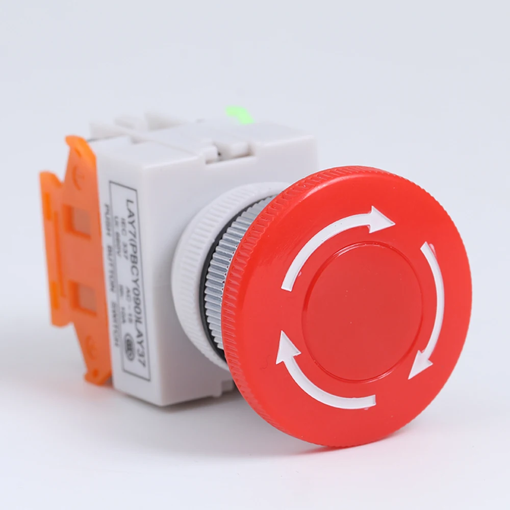 1Pcs Stop Switch Red Mushroom Push Button  NO+NC 660V 10A LAY37-11ZS Lift Elevator Latching Self Lock Switch Equipment